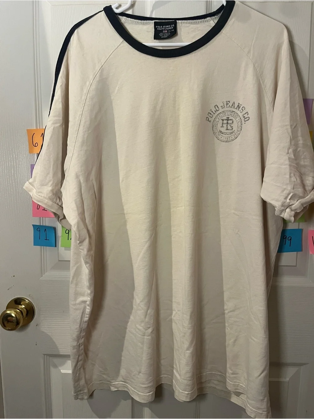 Polo by Ralph Lauren Cream Short-Sleeve Tee with Black Trim